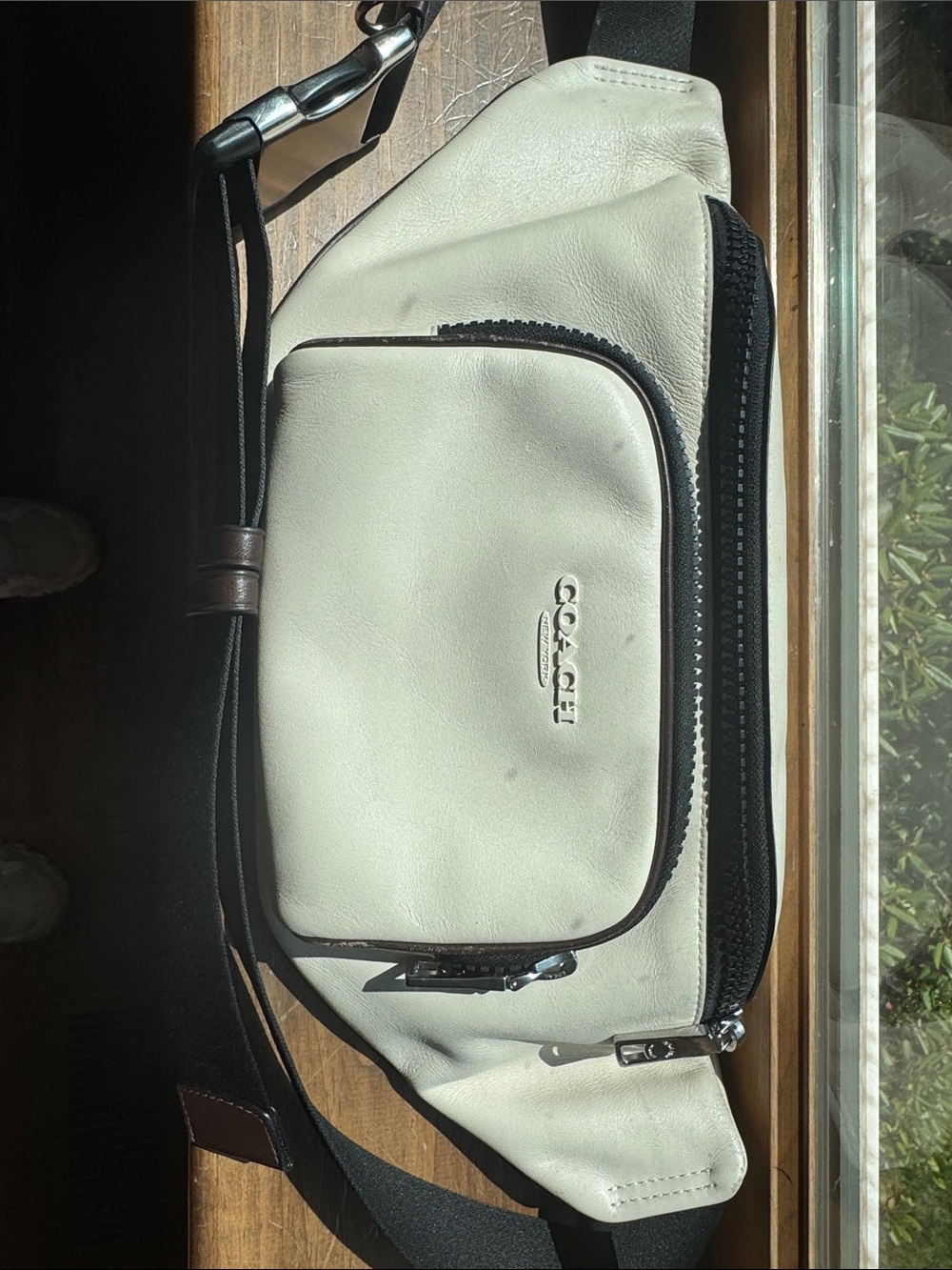 Coach Cream and Black Leather Belt Bag - Picture 2 of 5